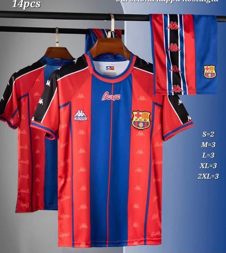 تیشرت کیت فوتبالی نوستالژی بارسلونا سایز S تا KAPPA BARCELONA 2XL