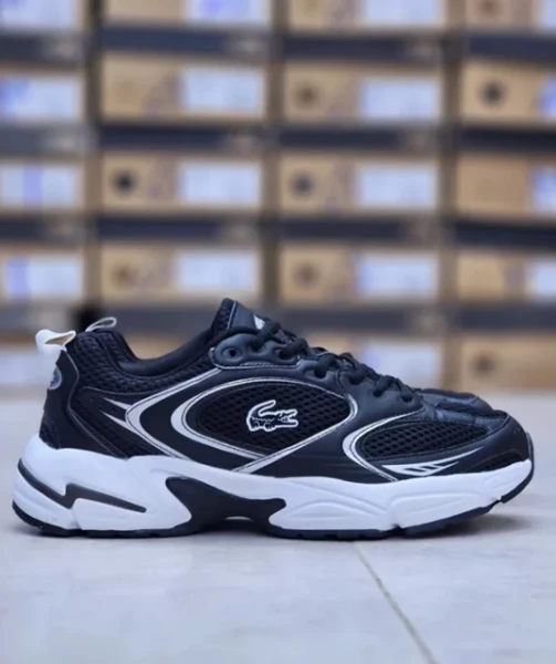 کتونی رانینگ اسپرت لاگوست استورم 96 مشکی سفید سایز 40 تا 45 LACOSTE Storm 96