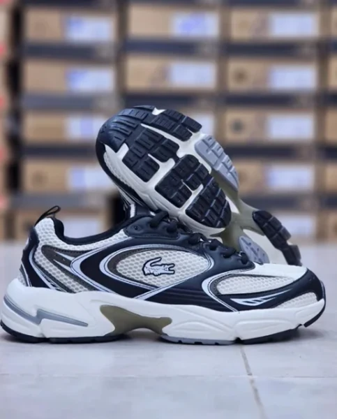 کتونی رانینگ اسپرت لاگوست استورم 96 مشکی طوسی قهوه ای سایز 40 تا 45 LACOSTE Storm 96