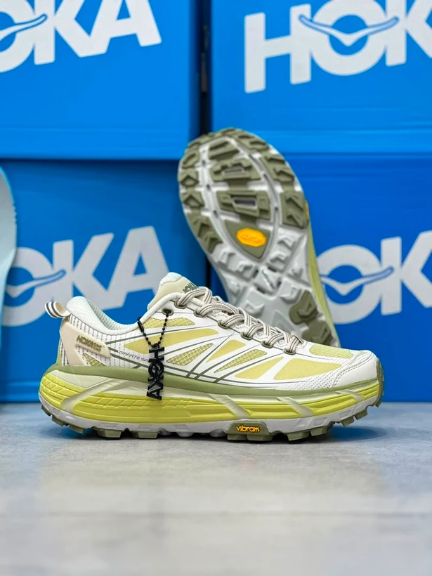 کتونی هوکا مافات اسپید 2 سایز 37 تا 45  سفید زرد  HOKA MAFATE SPEED 2