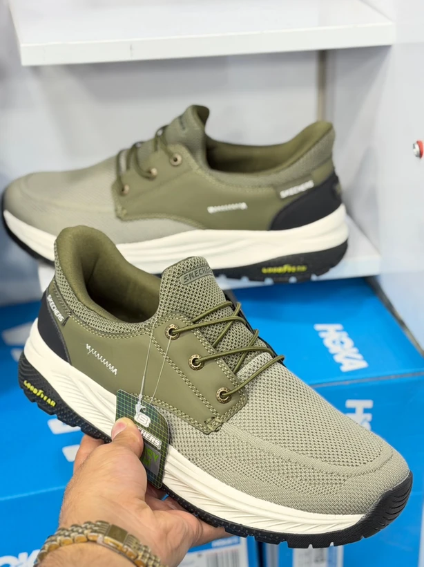 کتونی اسکیچرز سبز بند دار سایز 40 تا 45 SKECHERS