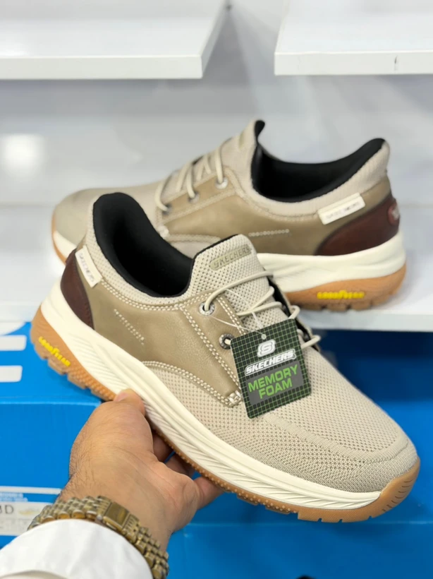 کتونی اسکیچرز بژ کرم سایز 40 تا 45 SKECHERS